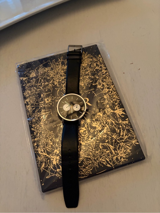 Ted Baker Other - Ted Baker Black Leather Dual-Subdial Watch